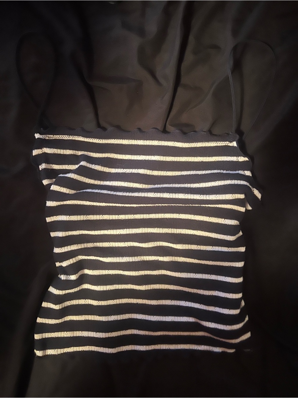 Striped Navy and White Women's Tank Top